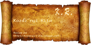 Kozányi Rita névjegykártya