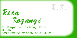 rita kozanyi business card
